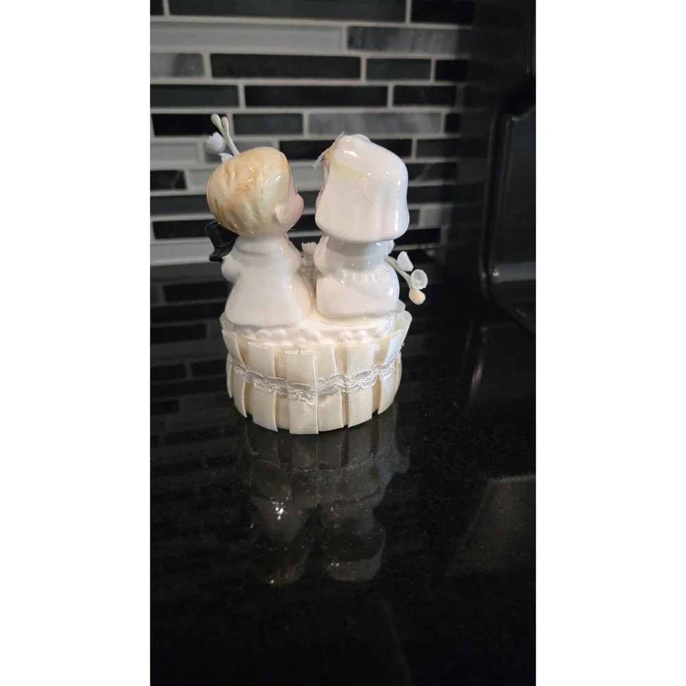 Vintage Mid Century Bride‎ and Groom Wedding Cake Topper Antique Anniversary